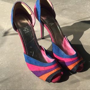Vintage 80s Peep Toe Heels Sz 9 by Rouge